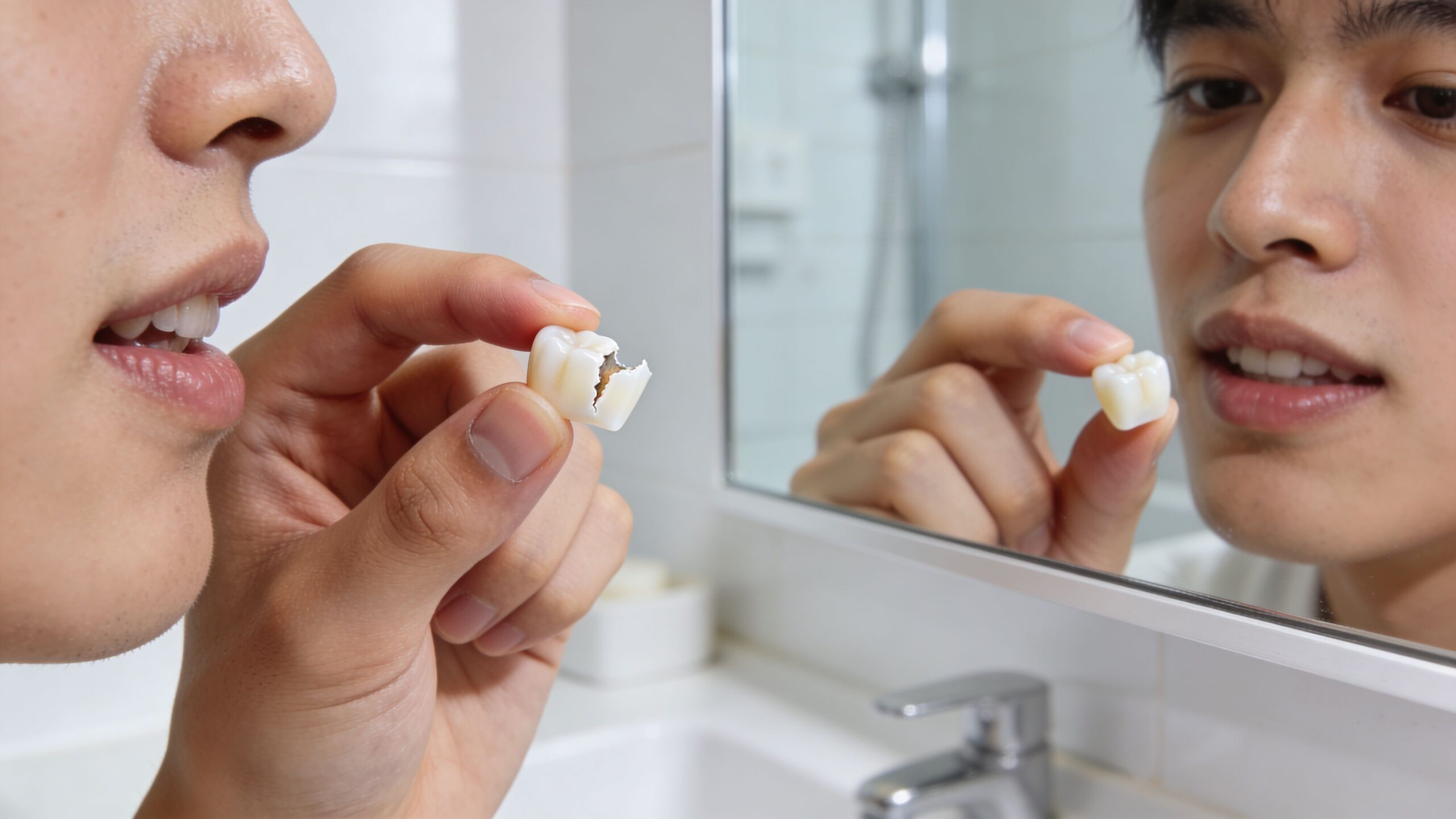 temporary fix for a broken tooth dental crown scaled